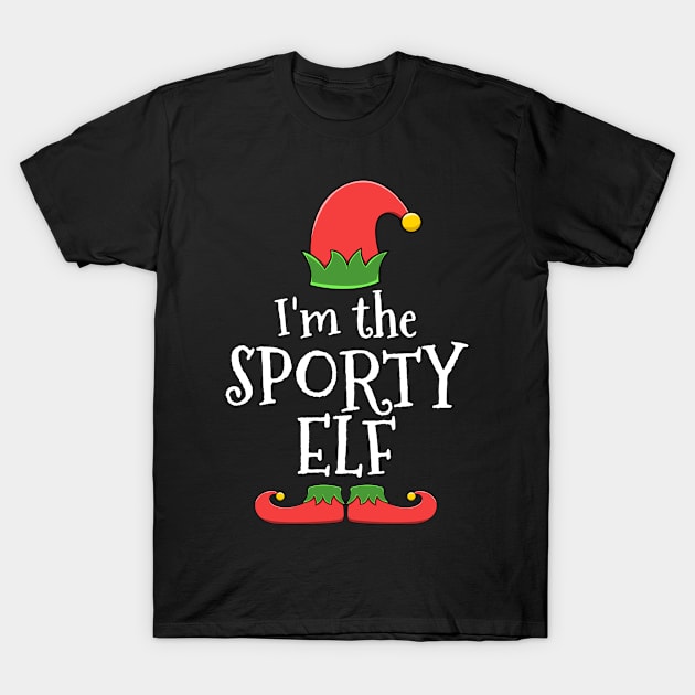 Sporty Elf for Matching Family Christmas Group T-Shirt by jkshirts